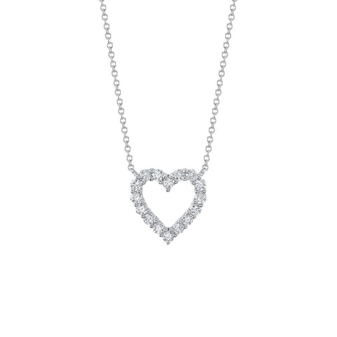 Shy Creation Diamond Open Heart Necklace 0.43 CT-Shy Creation Diamond Open Heart Necklace - SC55023880