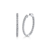 Shy Creation Diamond Oval Hoop Earrings 1.10 CT-Shy Creation Diamond Oval Hoop Earrings in 14 karat white gold with diamonds totaling 1.10 carats.