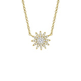 Shy Creation Diamond Starburst Necklace 0.15 CT-Shy Creation Diamond Starburst Necklace in 14 karat yelow gold with diamonds.