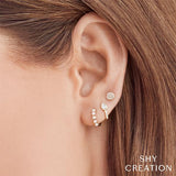 Shy Creation Diamond Huggie Earrings 0.21 CT-Shy Creation Diamond Stud Earrings - SC55019564