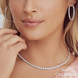 Shy Creation Diamond Tennis Necklace 4.39 CT-Shy Creation Diamond Tennis Necklace - SC55005140