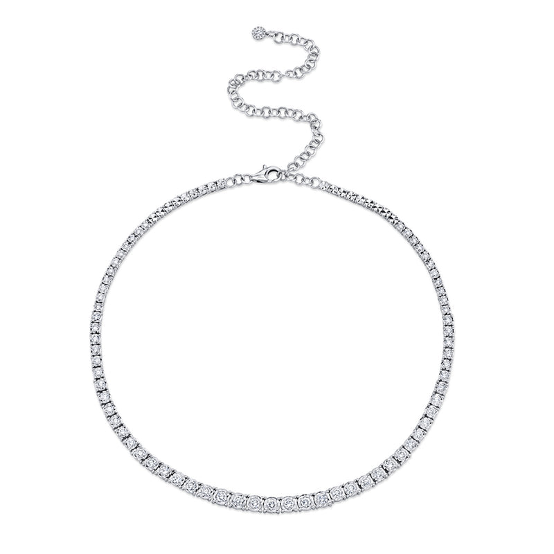 Shy Creation Diamond Tennis Necklace 4.39 CT-Shy Creation Diamond Tennis Necklace - SC55005140