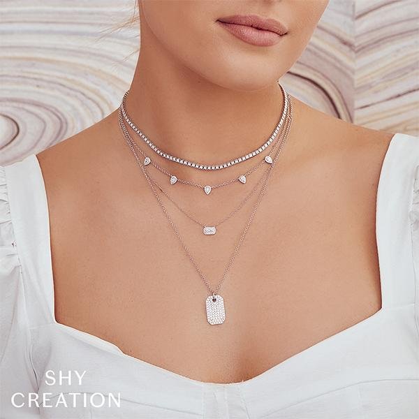 Shy Creation Diamond Tennis Necklace - SC55009469