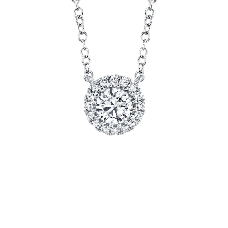 Shy Creation Diamond Halo Necklace 0.25 CT-Shy Creation Eden Diamond Necklace - SC55005792