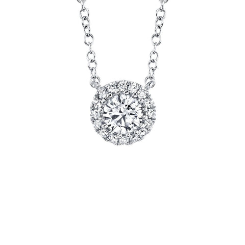 Shy Creation Diamond Halo Necklace 0.25 CT-Shy Creation Eden Diamond Necklace - SC55005792