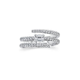 Shy Creation Diamond Emerald Ring 0.88 CT-Shy Creation Emerald Diamond Coil Ring - SC22007591