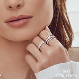 Shy Creation Diamond Emerald Ring 0.88 CT-Shy Creation Emerald Diamond Coil Ring - SC22007591