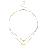 Shy Creation Diamond Pavé Heart & Arrow Necklace 0.18 CT-Shy Creation Kate Diamond Pave Heart & Arrow Necklace - SC55004377
