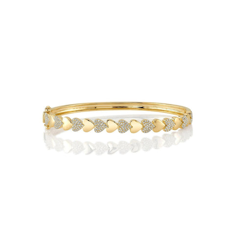 Shy Creation Diamond Pave Heart Bangle 0.51 CT-Shy Creation Kate Diamond Pave Heart Bangle - SC55024433ZS