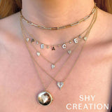 Shy Creation Diamond Pave Heart Necklace 0.25 CT-Shy Creation Kate Diamond Pavé Heart Necklace - SC55020086V2
