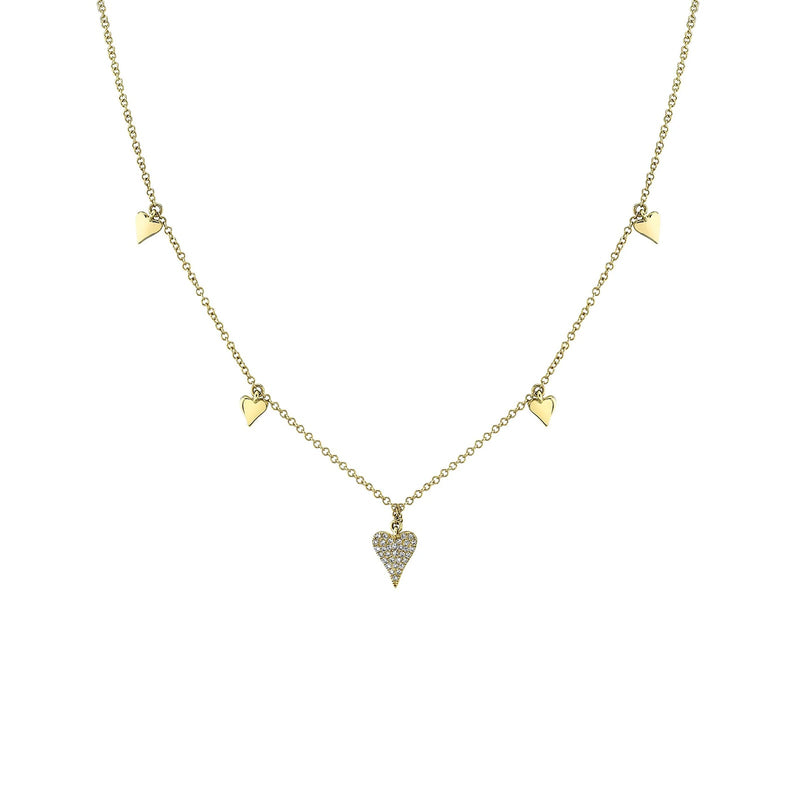 Shy Creation Diamond Pavé Heart Necklace 0.07 CT-Shy Creation Kate Diamond Pavé Heart Necklace - SC55021406