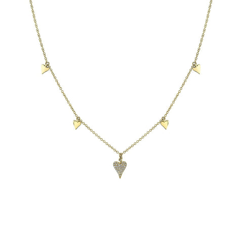 Shy Creation Diamond Pavé Heart Necklace 0.07 CT-Shy Creation Kate Diamond Pavé Heart Necklace - SC55021406