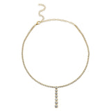 Shy Creation Diamond Bezel Lariat Necklace 4.39 CT-Shy Creation Lariat Diamond Necklace - SC55024077