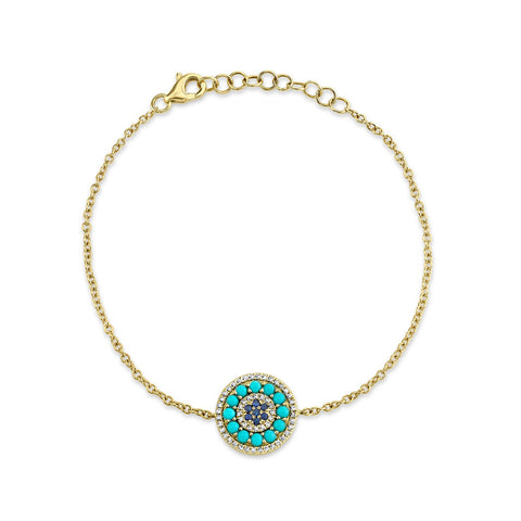 Shy Creation Turquoise and Sapphire Bracelet-Shy Creation Turquoise and Sapphire Bracelet - SC55019624