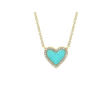 Shy Creation Turquoise Heart Necklace-Shy Creation Turquoise Heart Necklace - SC55012619