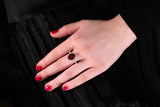 Spessartite Diamond Ring-Spessartite Diamond Ring -