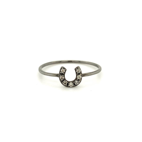 Sydney Evan 14K White Gold Midi Horse Shoe Ring-Sydney Evan 14K White Gold Midi Horse Shoe Ring -