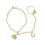 Sydney Evan 14K Yellow Gold Bracelet with Ring-Sydney Evan 14K Yellow Gold Bracelet with Ring -