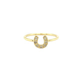 Sydney Evan 14K Yellow Gold Midi Horse Shoe Ring-Sydney Evan 14K Yellow Gold Midi Horse Shoe Ring -