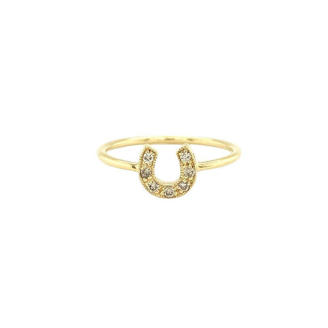 Sydney Evan 14K Yellow Gold Midi Horse Shoe Ring-Sydney Evan 14K Yellow Gold Midi Horse Shoe Ring -