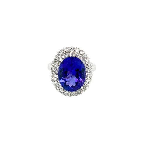 Tanzanite Diamond Ring-Tanzanite Diamond Ring -