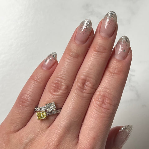 Two Stone Princess-Cut Engagement Ring-Two Stone Princess-Cut Engagement Ring - DRUJD00471