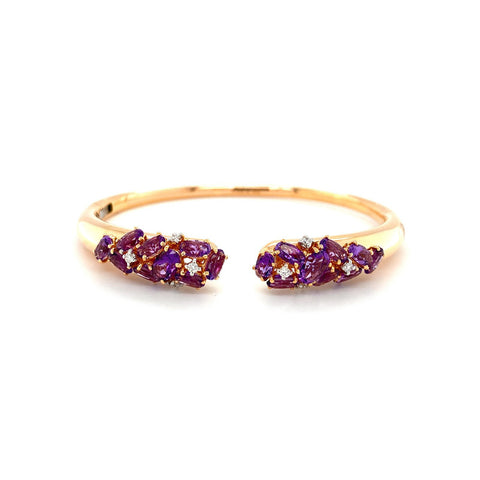 UGO Cala 18K Rose Gold Amethyst Diamond Bangle-UGO Cala 18K Rose Gold Amethyst Diamond Bangle -