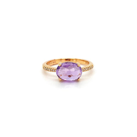 UGO Cala 18K Rose Gold Diamond Amethyst Ring-UGO Cala 18K Rose Gold Diamond Amethyst Ring - CA901AMR