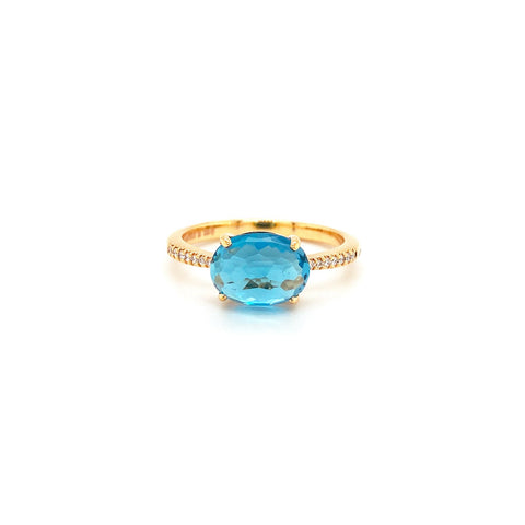 UGO Cala 18K Rose Gold Diamond Topaz Ring-UGO Cala 18K Rose Gold Diamond Topaz Ring -