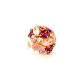UGO Cala 18K Rose Gold Ruby Topaz Quartz Diamond Ring-UGO Cala 18K Rose Gold Ruby Topaz Quartz Diamond Ring -
