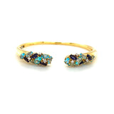 UGO Cala 18K Yellow Gold Topaz Iolite Diamond Bangle-UGO Cala 18K Yellow Gold Topaz Iolite Diamond Bangle -