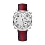 Vacheron Constantin Historiques American 1921-Vacheron Constantin Historiques American 1921 in a 36.5mm white gold case with silver dial on leather strap, featuring a small seconds display and mechanical hand-wound movement.