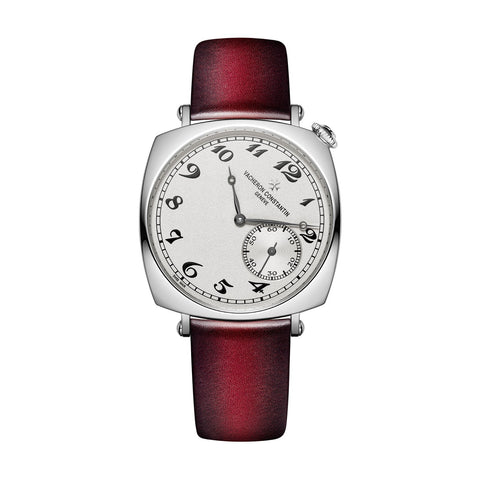 Vacheron Constantin Historiques American 1921-Vacheron Constantin Historiques American 1921 in a 36.5mm white gold case with silver dial on leather strap, featuring a small seconds display and mechanical hand-wound movement.