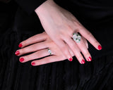 White and Green Jade Ring-White and Green Jade Ring -