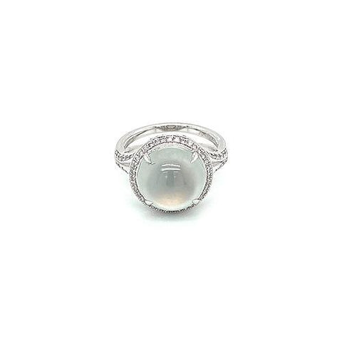White Jade Diamond Ring-White Jade Diamond Ring -