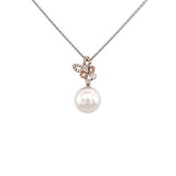 White South Sea Pearl Diamond Butterfly Pendant and Chain-White South Sea Pearl Diamond Butterfly Pendant and Chain -