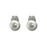 White South Sea Pearl Diamond Earrings-White South Sea Pearl Diamond Earrings - PEMXM00729