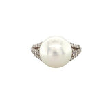 White South Sea Pearl Diamond Ring-White South Sea Pearl Diamond Ring -