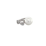 White South Sea Pearl Diamond Ring-White South Sea Pearl Diamond Ring -