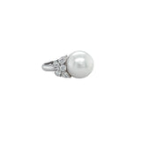 White South Sea Pearl Diamond Ring-White South Sea Pearl Diamond Ring -