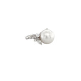 White South Sea Pearl Diamond Ring-White South Sea Pearl Diamond Ring -