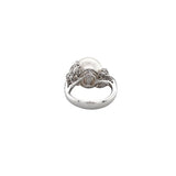 White South Sea Pearl Diamond Ring-White South Sea Pearl Diamond Ring -