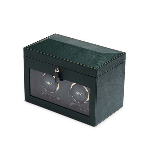 Wolf British Racing Green Double Watch Winder-Wolf British Racing Green Double Watch Winder - 792241