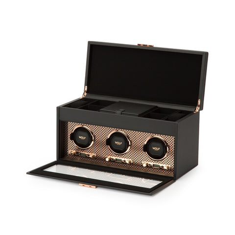 Wolf Copper Triple Winding Box-Wolf Copper Triple Winding Box -