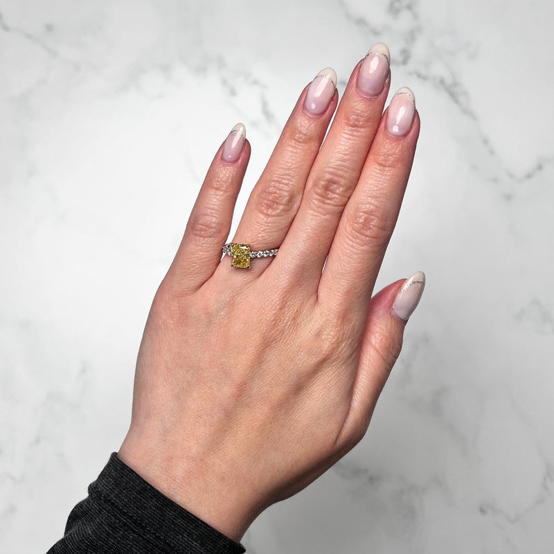 Yellow Diamond Engagement Ring-Yellow Diamond Engagement Ring - DRJBS02990