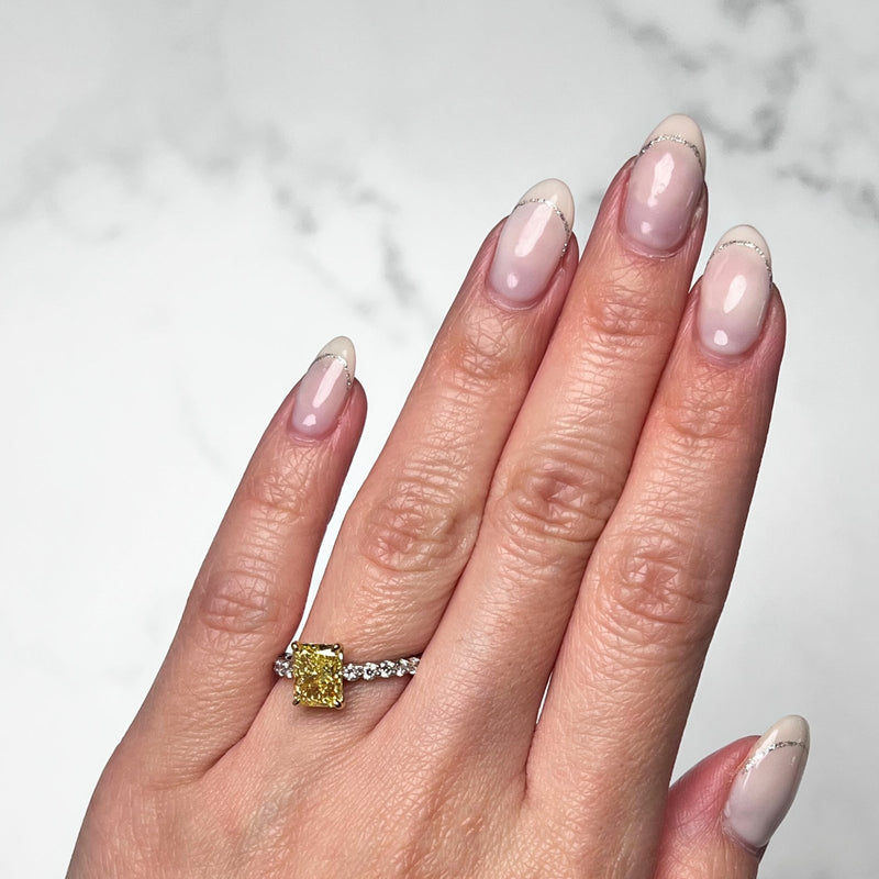 Yellow Diamond Engagement Ring-Yellow Diamond Engagement Ring - DRJBS02990