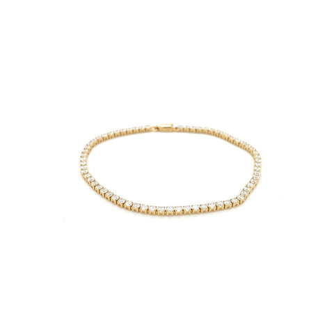 Yellow Gold Diamond Line Bracelet-Yellow Gold Diamond Line Bracelet - DBEDW00596